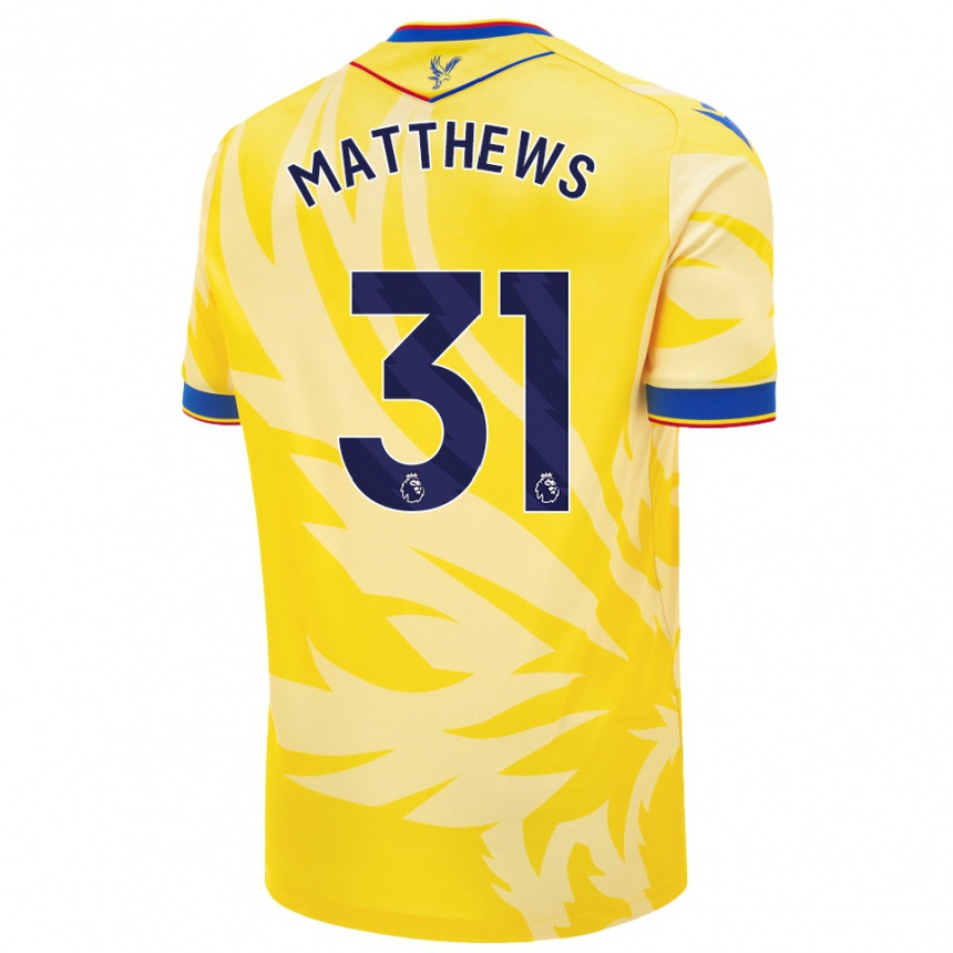 Men Football Remi Matthews #31 Yellow Away Jersey 2024/25 T-Shirt Canada