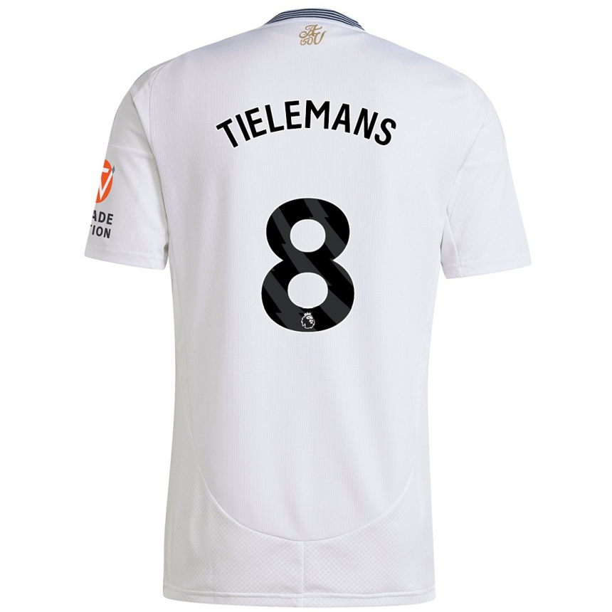 Homme Football Maillot Youri Tielemans #8 Blanc Tenues Extérieur 2024/25 Canada