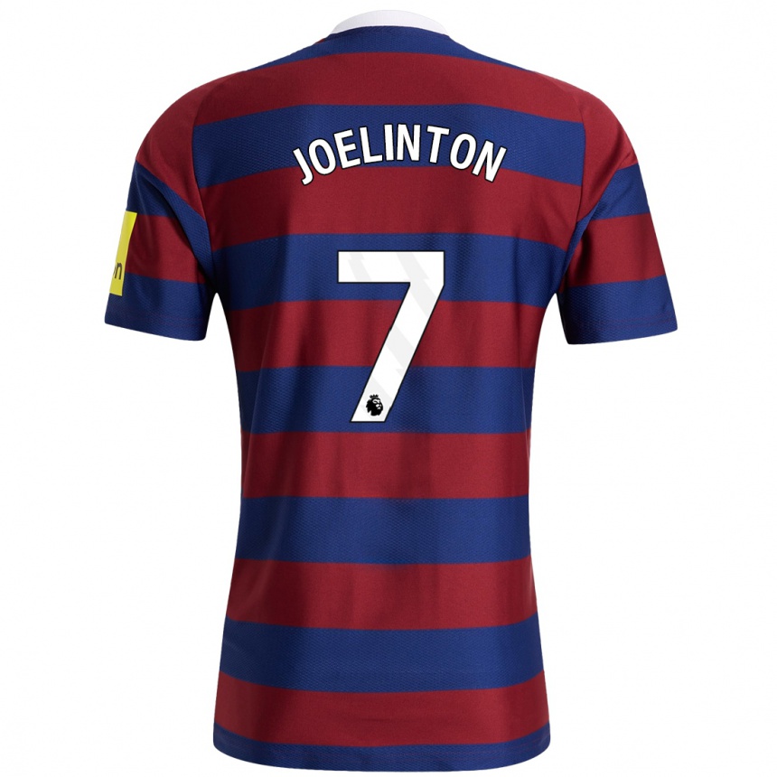 Men Football Joelinton #7 Burgundy Navy Blue Away Jersey 2024/25 T-Shirt Canada