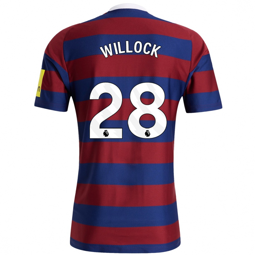 Homme Football Maillot Joe Willock #28 Bordeaux Bleu Marine Tenues Extérieur 2024/25 Canada