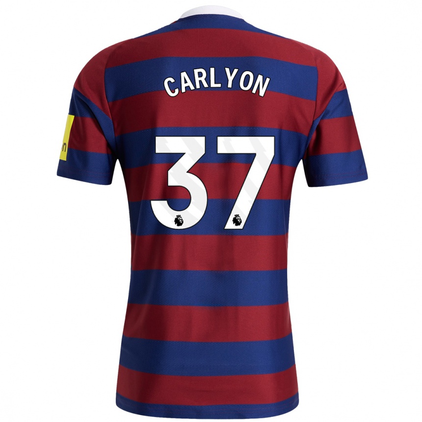 Homme Football Maillot Nathan Carlyon #37 Bordeaux Bleu Marine Tenues Extérieur 2024/25 Canada