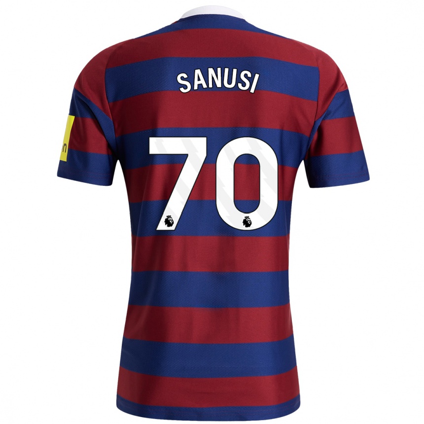 Men Football Trevan Sanusi #70 Burgundy Navy Blue Away Jersey 2024/25 T-Shirt Canada