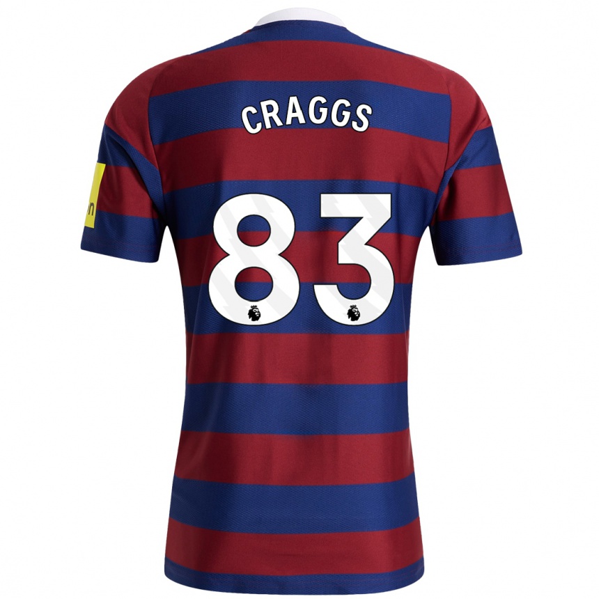 Men Football Luke Craggs #83 Burgundy Navy Blue Away Jersey 2024/25 T-Shirt Canada