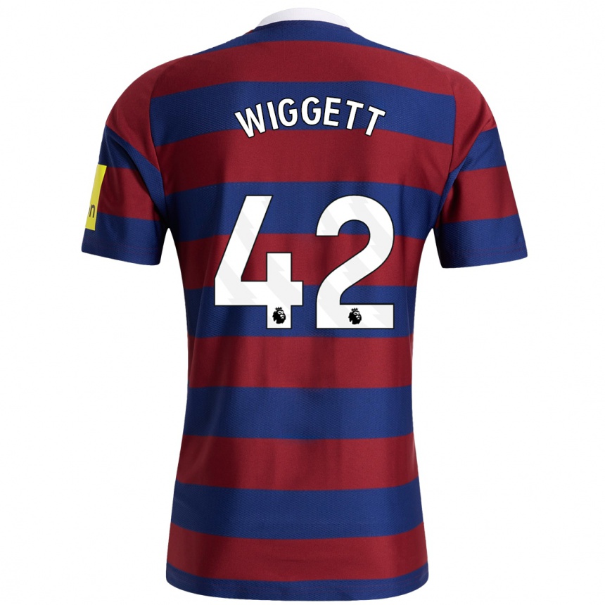 Homme Football Maillot Charlie Wiggett #42 Bordeaux Bleu Marine Tenues Extérieur 2024/25 Canada