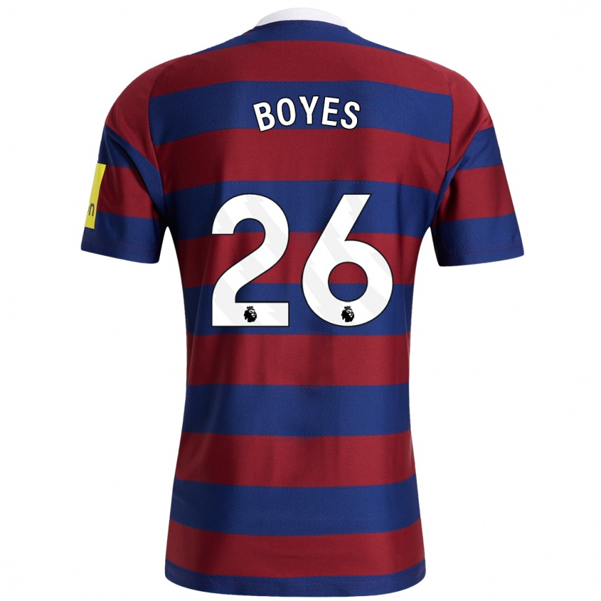 Homme Football Maillot Grace Boyes #26 Bordeaux Bleu Marine Tenues Extérieur 2024/25 Canada