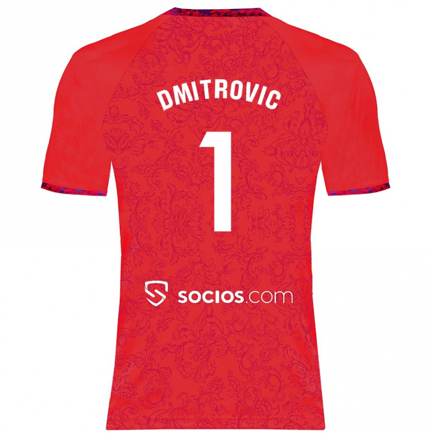 Men Football Marko Dmitrović #1 Red Away Jersey 2024/25 T-Shirt Canada