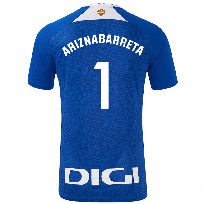 Men Football Oier Ariznabarreta #1 Royal Blue Away Jersey 2024/25 T-Shirt Canada