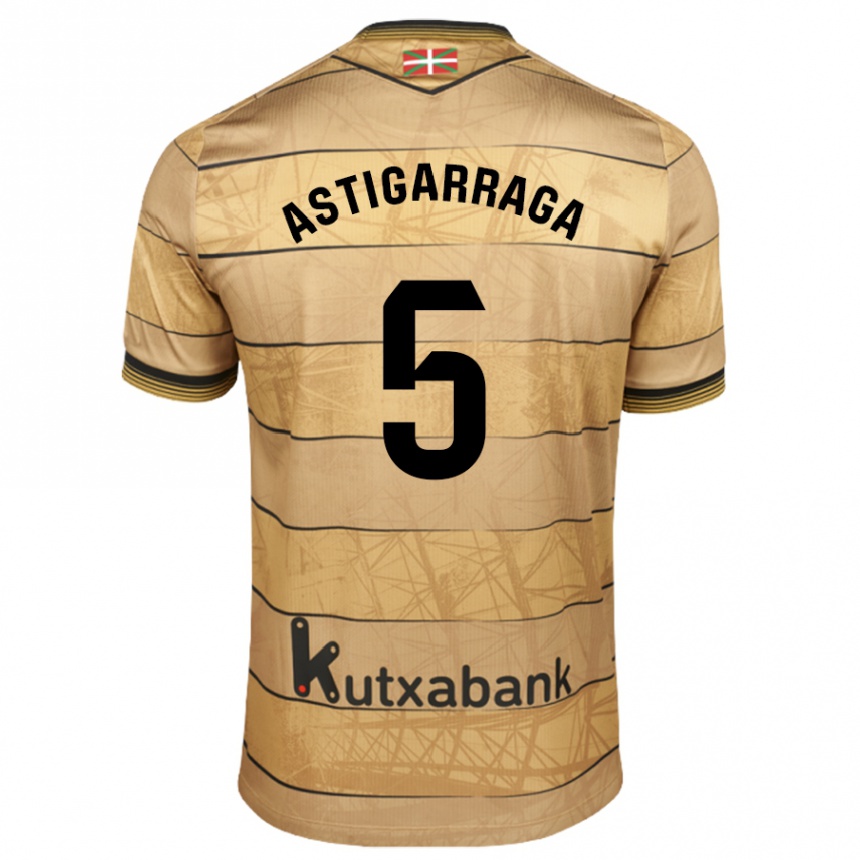 Men Football Eneko Astigarraga #5 Brown Away Jersey 2024/25 T-Shirt Canada