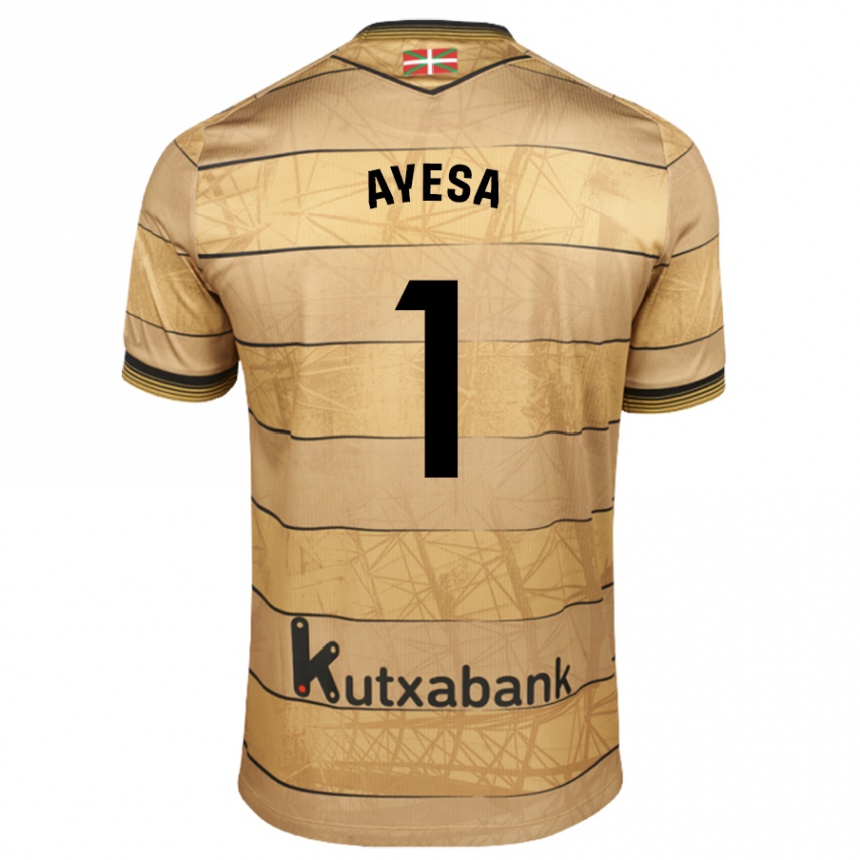 Men Football Gaizka Ayesa #1 Brown Away Jersey 2024/25 T-Shirt Canada