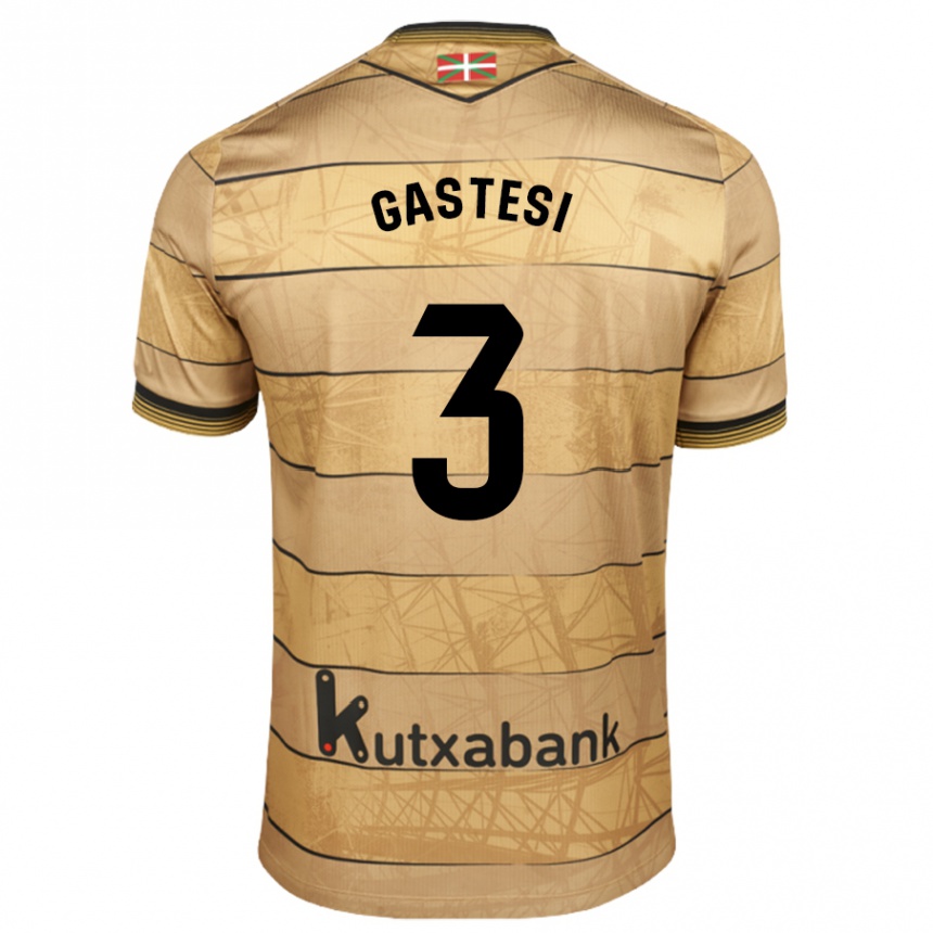 Men Football Gorka Gastesi #3 Brown Away Jersey 2024/25 T-Shirt Canada