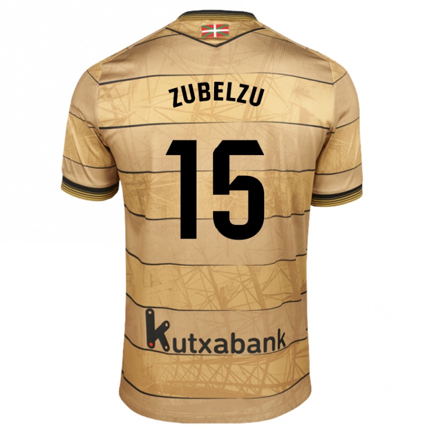 Men Football Julen Zubelzu #15 Brown Away Jersey 2024/25 T-Shirt Canada