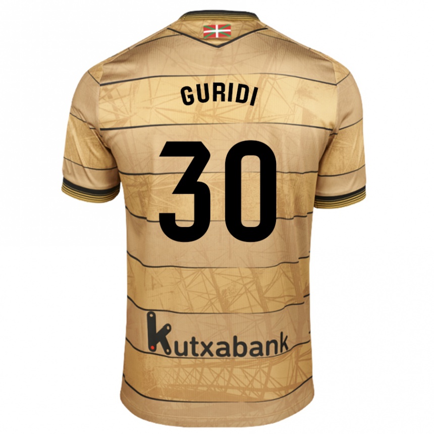 Men Football Elene Guridi Mesonero #30 Brown Away Jersey 2024/25 T-Shirt Canada