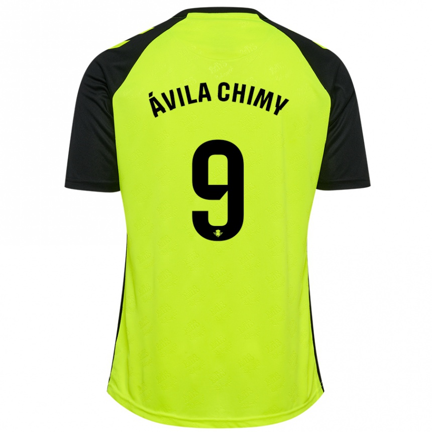 Men Football Chimy Ávila #9 Fluorescent Yellow Black Away Jersey 2024/25 T-Shirt Canada