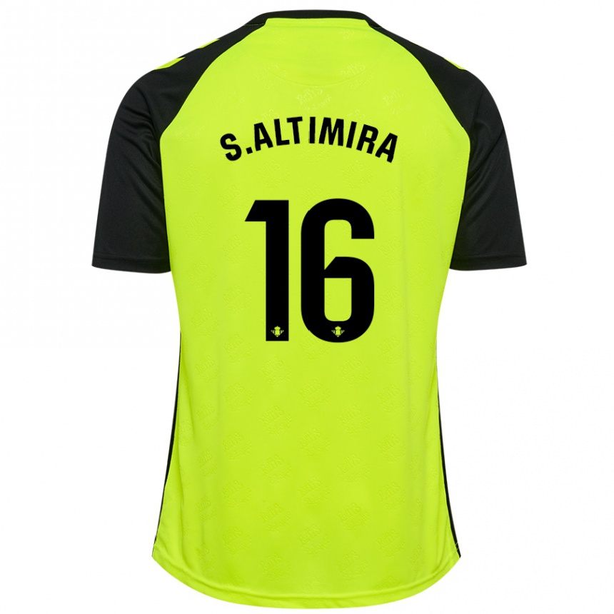 Men Football Sergi Altimira #16 Fluorescent Yellow Black Away Jersey 2024/25 T-Shirt Canada