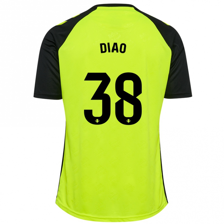 Men Football Assane Diao #38 Fluorescent Yellow Black Away Jersey 2024/25 T-Shirt Canada