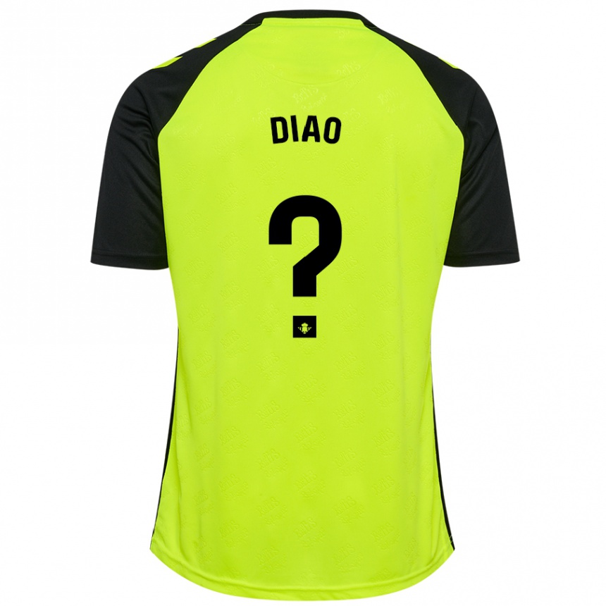 Men Football Usse Diao #0 Fluorescent Yellow Black Away Jersey 2024/25 T-Shirt Canada