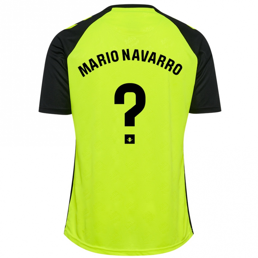 Men Football Mario Navarro #0 Fluorescent Yellow Black Away Jersey 2024/25 T-Shirt Canada