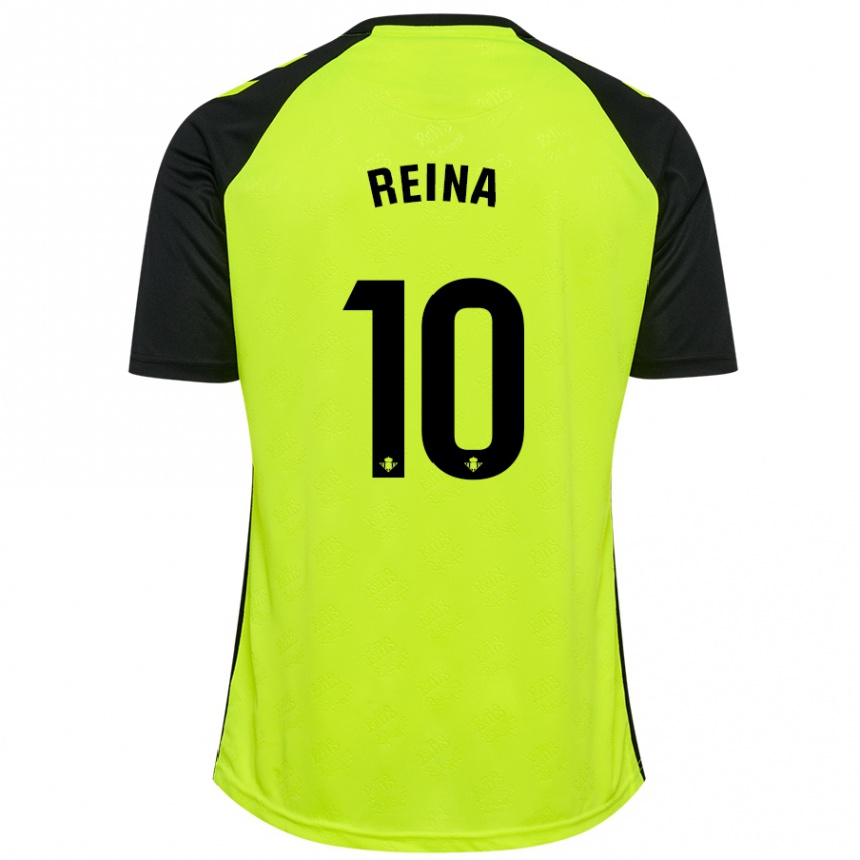 Men Football Carlos Reina #10 Fluorescent Yellow Black Away Jersey 2024/25 T-Shirt Canada