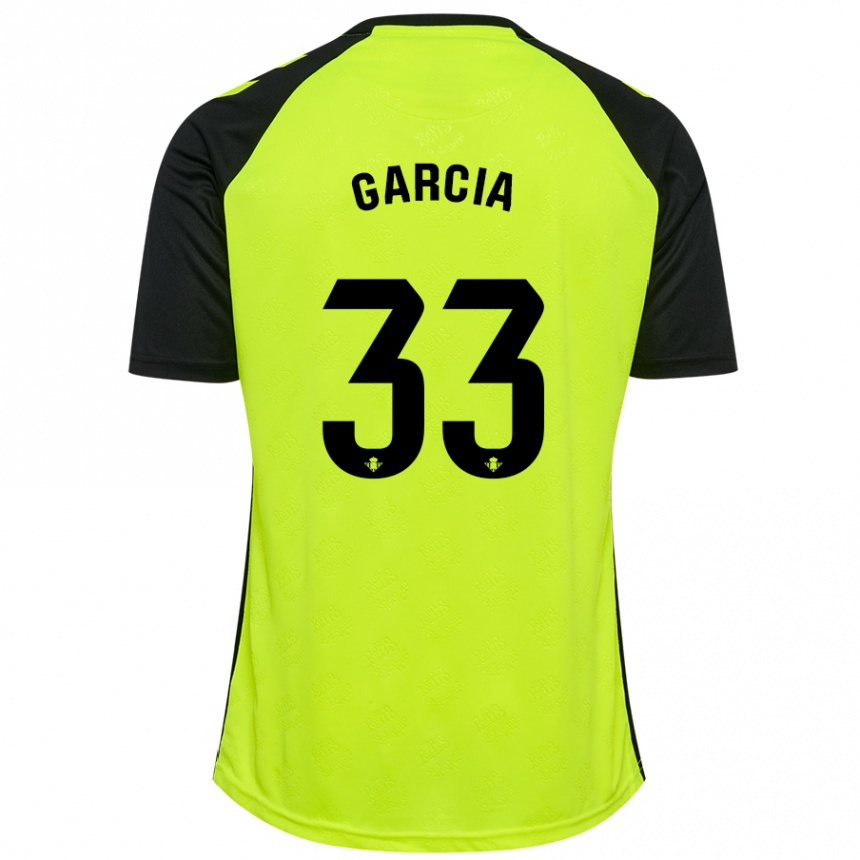 Men Football Pablo García #33 Fluorescent Yellow Black Away Jersey 2024/25 T-Shirt Canada