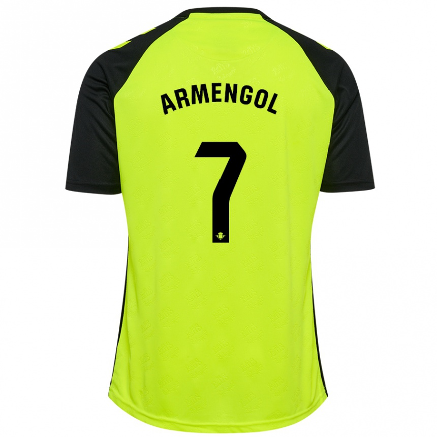 Men Football Carla Armengol Joaniquet #7 Fluorescent Yellow Black Away Jersey 2024/25 T-Shirt Canada