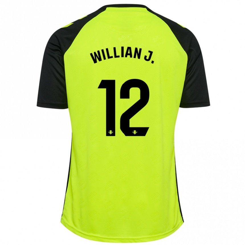 Men Football Willian José #12 Fluorescent Yellow Black Away Jersey 2024/25 T-Shirt Canada