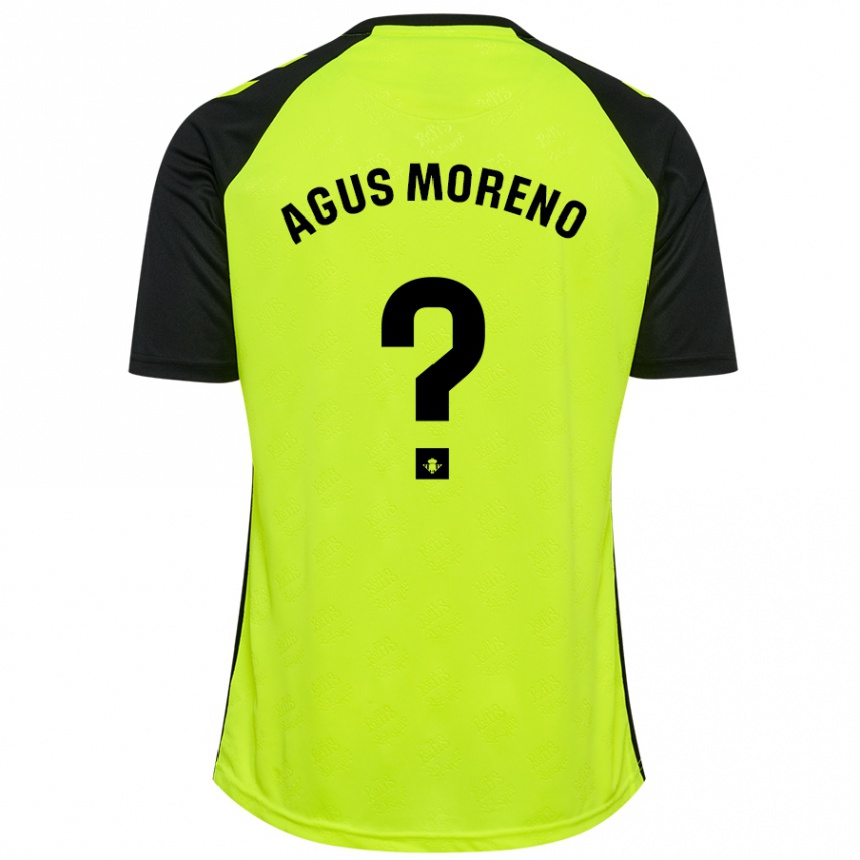 Men Football Agus Moreno #0 Fluorescent Yellow Black Away Jersey 2024/25 T-Shirt Canada