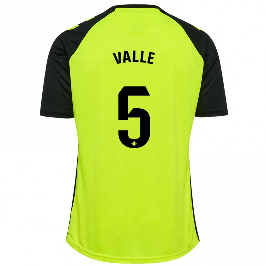 Men Football María Valle López #5 Fluorescent Yellow Black Away Jersey 2024/25 T-Shirt Canada