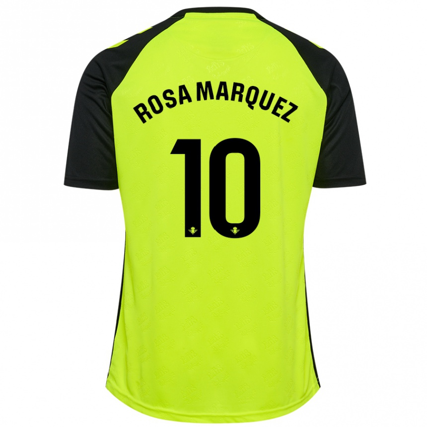 Men Football Rosa Márquez Baena #10 Fluorescent Yellow Black Away Jersey 2024/25 T-Shirt Canada