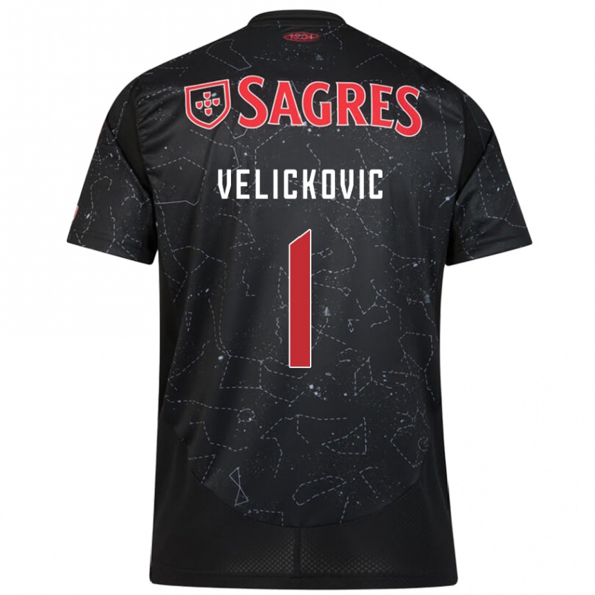 Men Football Luka Velickovic #1 Black Red Away Jersey 2024/25 T-Shirt Canada