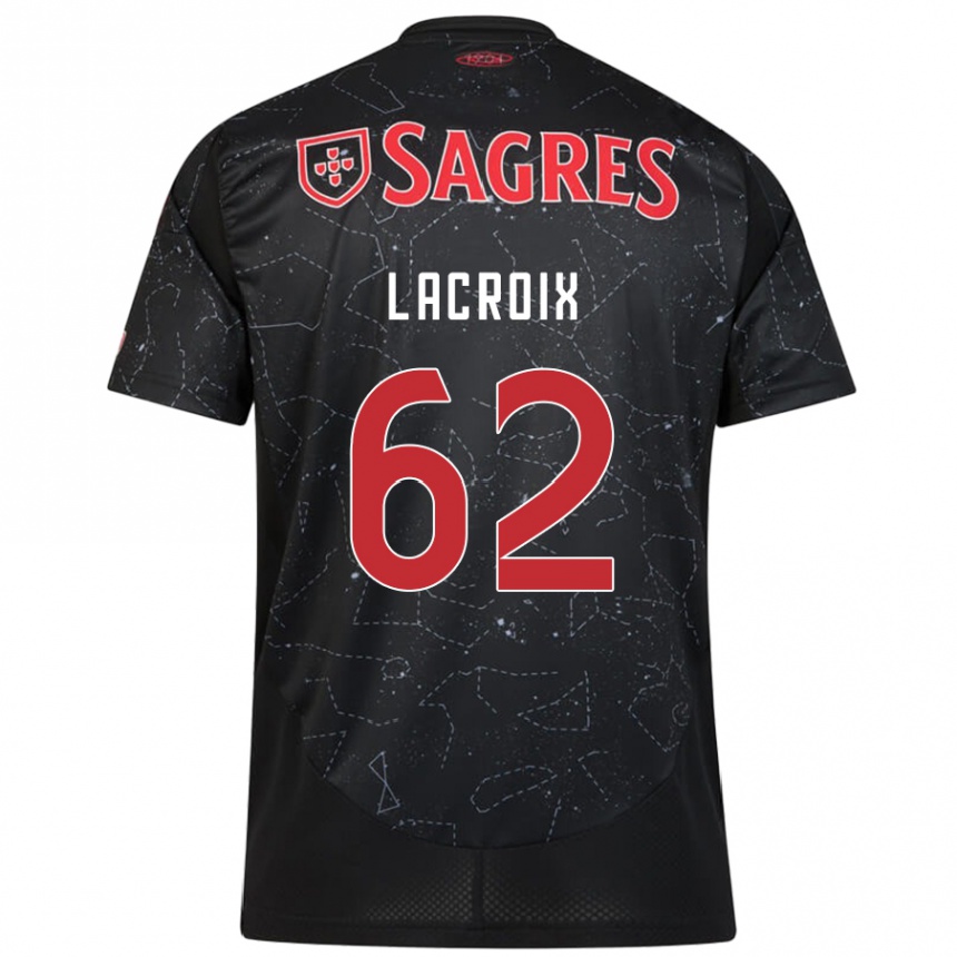 Homme Football Maillot Lenny Lacroix #62 Noir Rouge Tenues Extérieur 2024/25 Canada