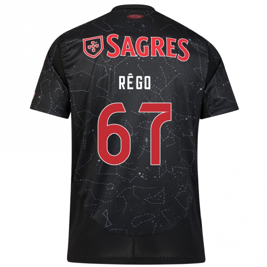 Men Football Rodrigo Rêgo #67 Black Red Away Jersey 2024/25 T-Shirt Canada