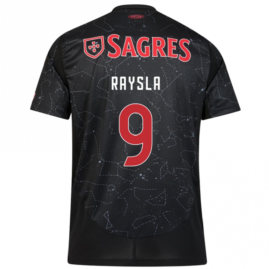 Men Football Nycole Raysla #9 Black Red Away Jersey 2024/25 T-Shirt Canada