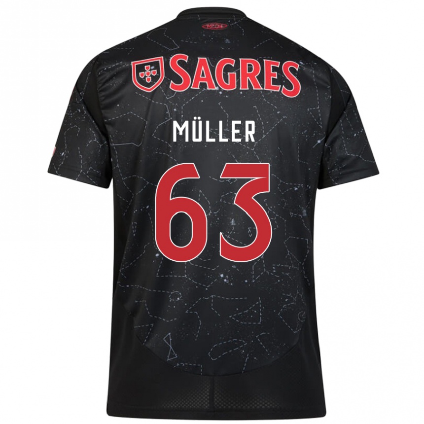 Men Football José Müller #63 Black Red Away Jersey 2024/25 T-Shirt Canada