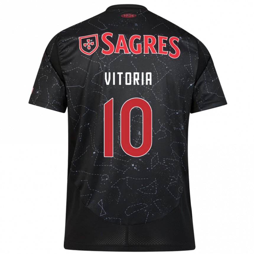 Men Football Ana Vitoria #10 Black Red Away Jersey 2024/25 T-Shirt Canada