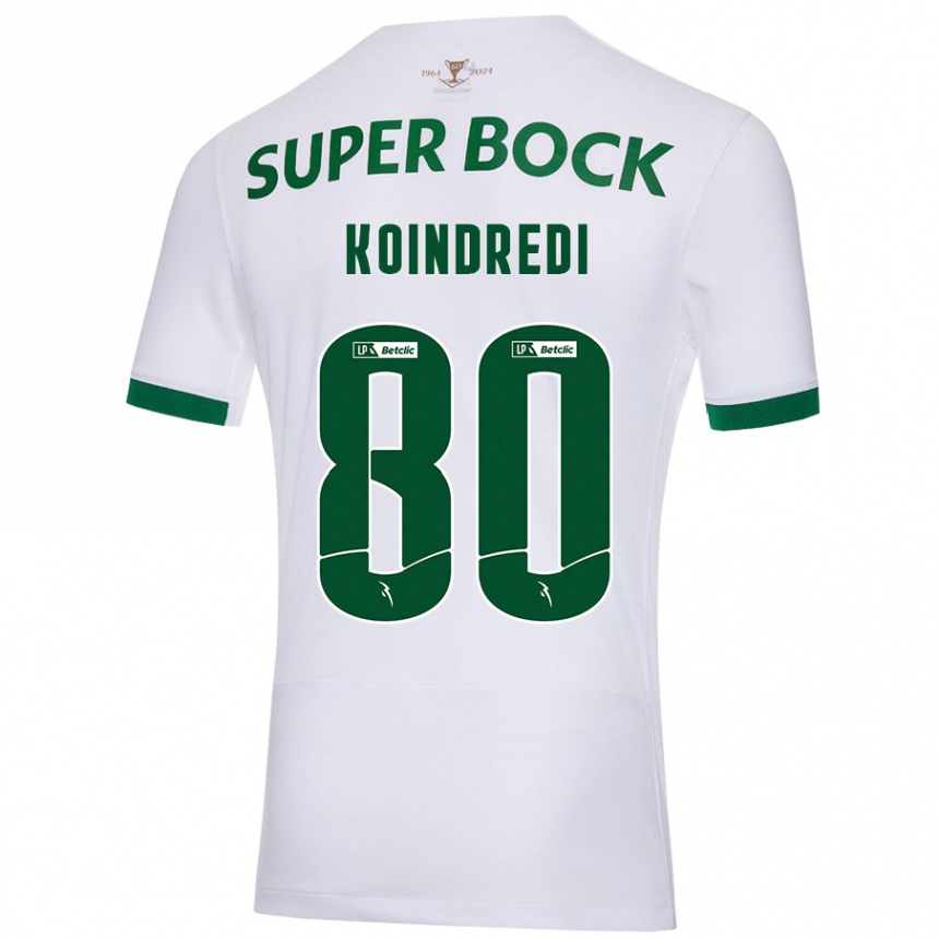 Men Football Koba Koindredi #80 White Green Away Jersey 2024/25 T-Shirt Canada