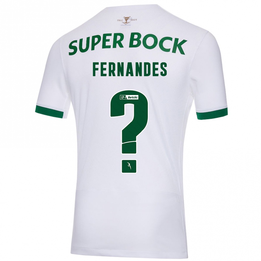 Men Football Santiago Fernandes #0 White Green Away Jersey 2024/25 T-Shirt Canada