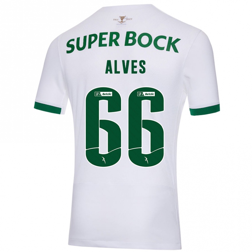 Men Football Miguel Alves #66 White Green Away Jersey 2024/25 T-Shirt Canada