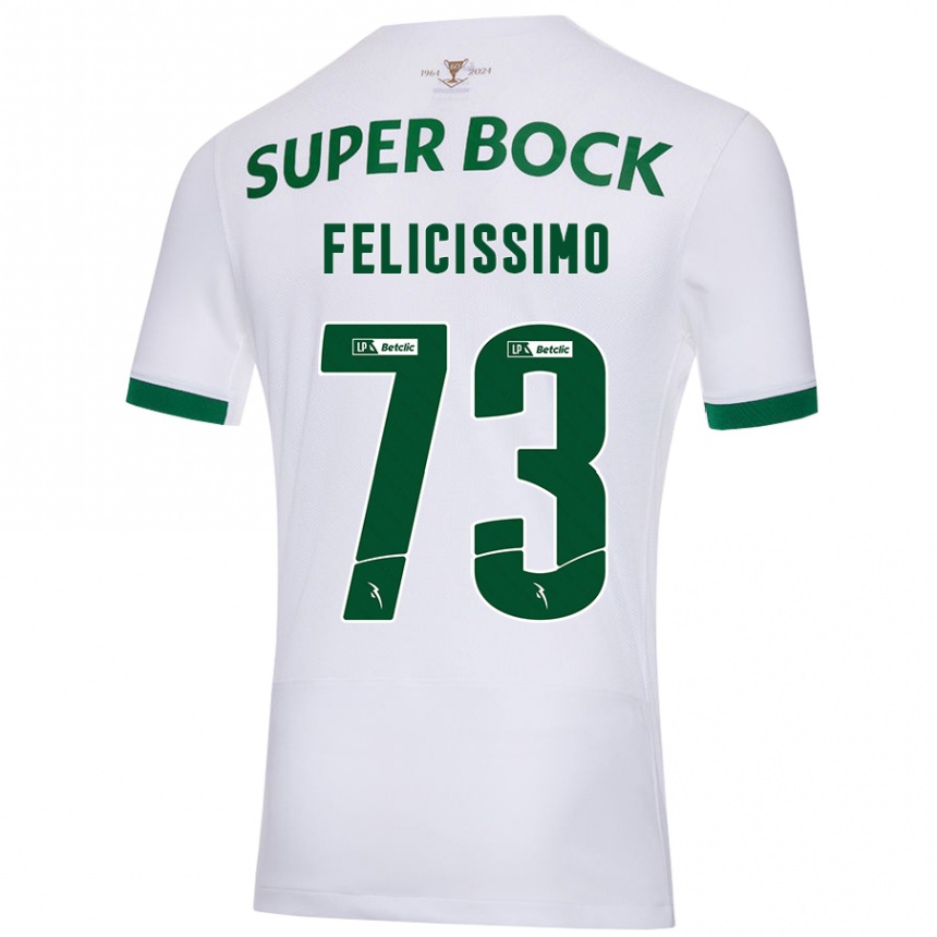 Men Football Eduardo Felicíssimo #73 White Green Away Jersey 2024/25 T-Shirt Canada