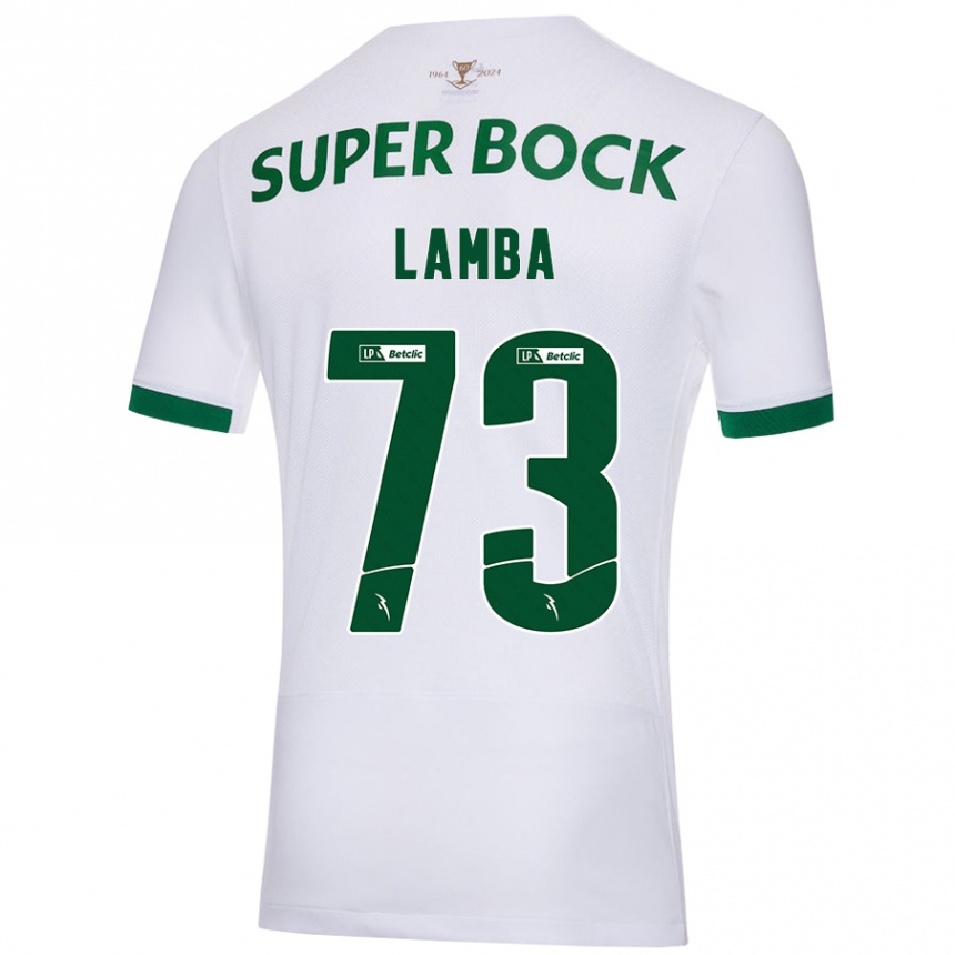 Men Football Chico Lamba #73 White Green Away Jersey 2024/25 T-Shirt Canada