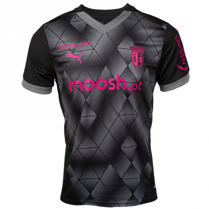 Men Football Roberto Fernández #90 Black Pink Away Jersey 2024/25 T-Shirt Canada