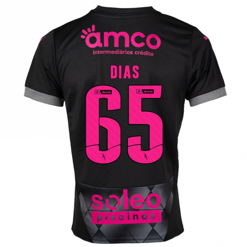 Men Football Leandro Dias #65 Black Pink Away Jersey 2024/25 T-Shirt Canada