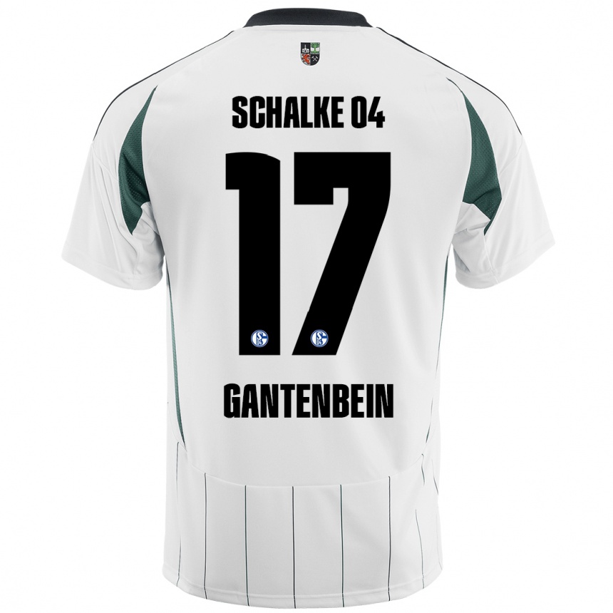 Men Football Adrian Gantenbein #17 White Green Away Jersey 2024/25 T-Shirt Canada