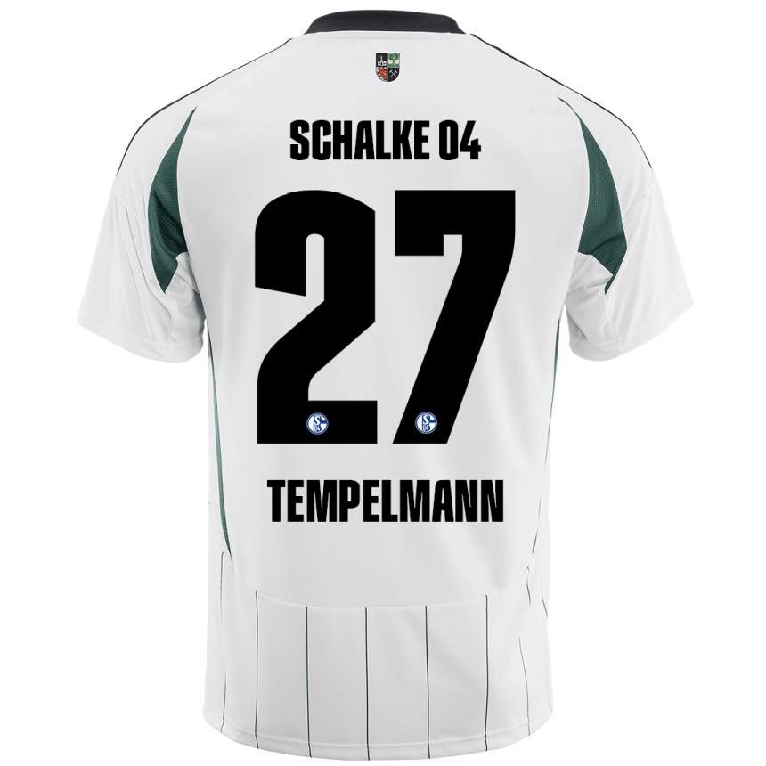 Men Football Lino Tempelmann #27 White Green Away Jersey 2024/25 T-Shirt Canada