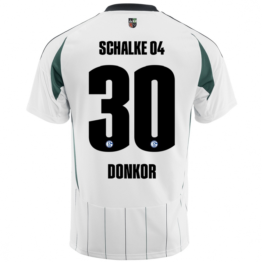 Men Football Anton Donkor #30 White Green Away Jersey 2024/25 T-Shirt Canada