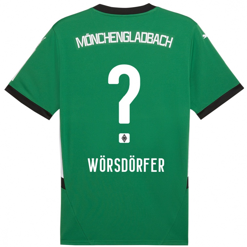 Men Football Len Wörsdörfer #0 Green White Away Jersey 2024/25 T-Shirt Canada