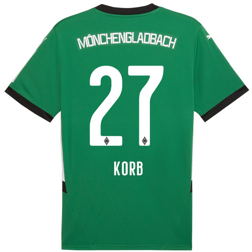 Men Football Julian Korb #27 Green White Away Jersey 2024/25 T-Shirt Canada