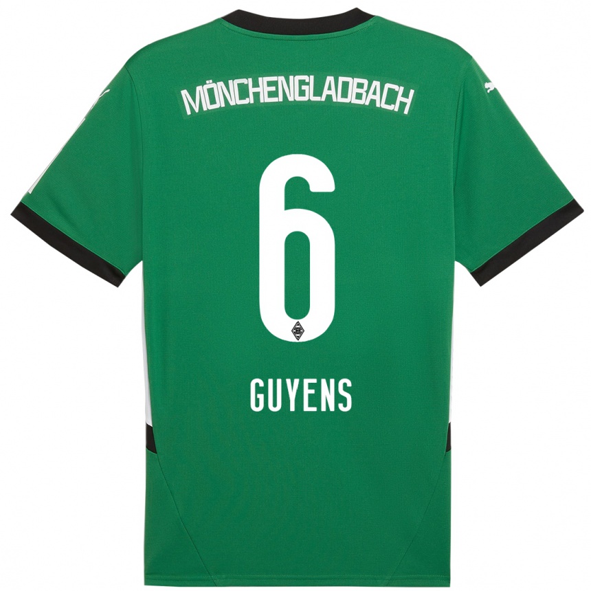 Men Football Emily Guyens #6 Green White Away Jersey 2024/25 T-Shirt Canada