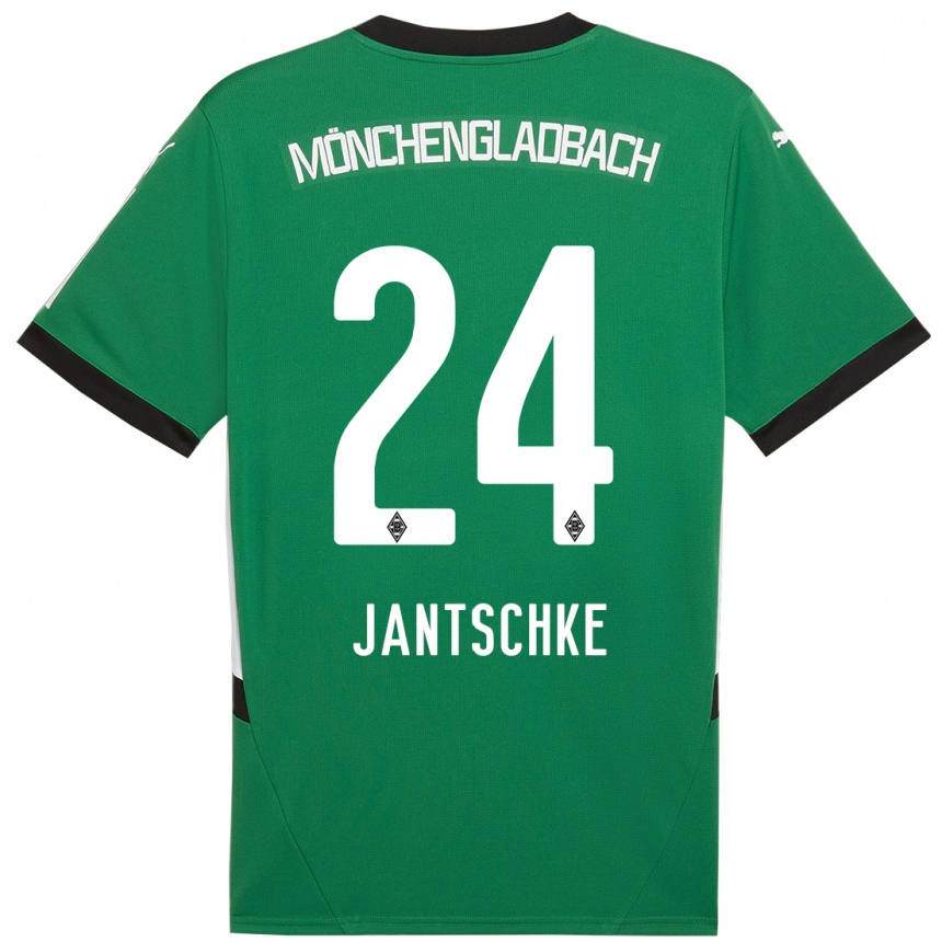 Homme Football Maillot Tony Jantschke #24 Vert Blanc Tenues Extérieur 2024/25 Canada