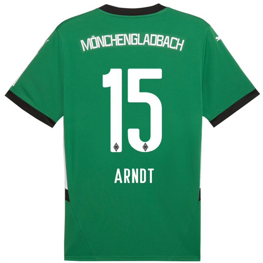 Homme Football Maillot Leo Arndt #15 Vert Blanc Tenues Extérieur 2024/25 Canada