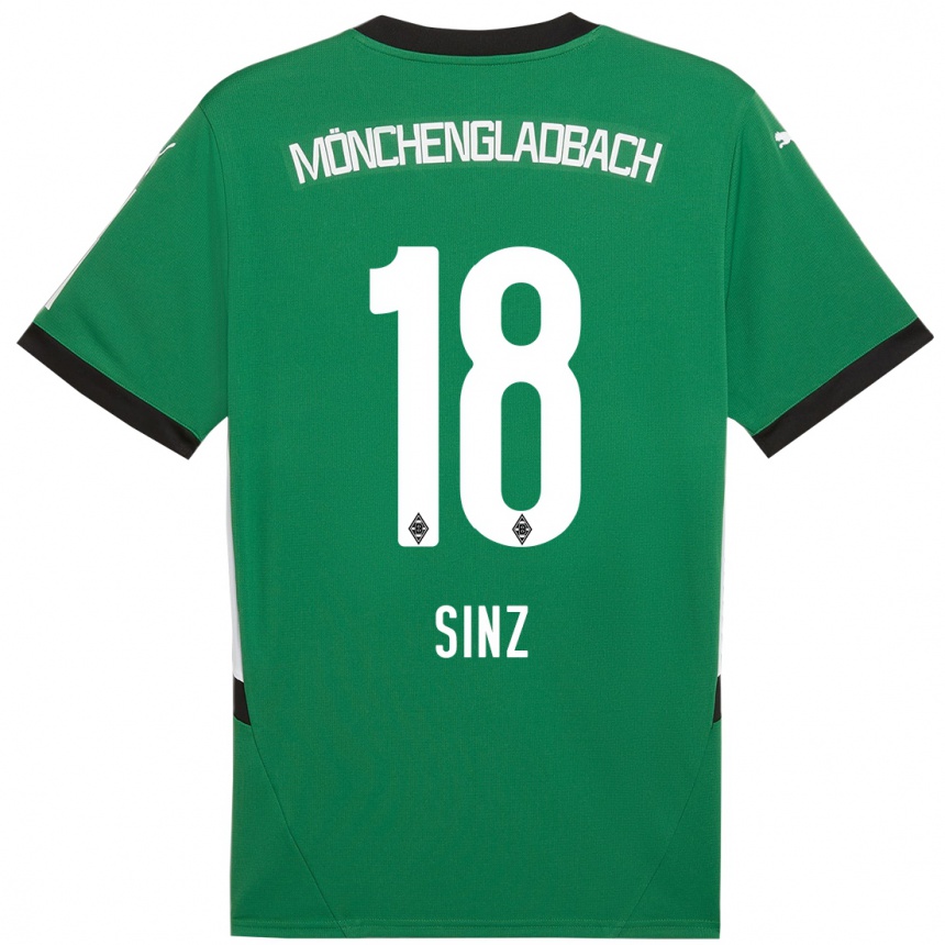 Men Football Michelle Sinz #18 Green White Away Jersey 2024/25 T-Shirt Canada